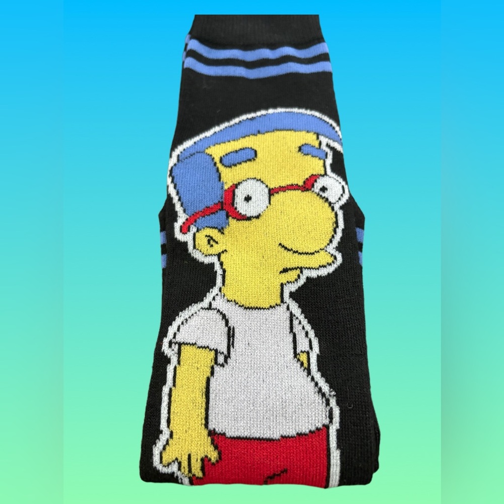 Milhouse The Simpsons Crew Novelty Socks - Size 6-13 New